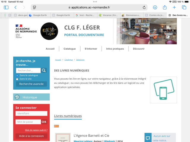 Le portail documentaire propose une sélection de livres numériques