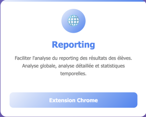 Bouton d'accès de l'activité Reporting (Chrome) avec description de l'activité