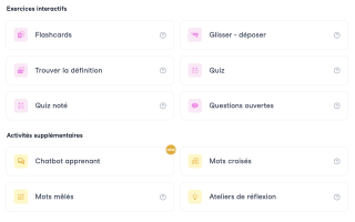Activités h5p proposées par NOLEJ pour les exercices et les activités supplémentaires